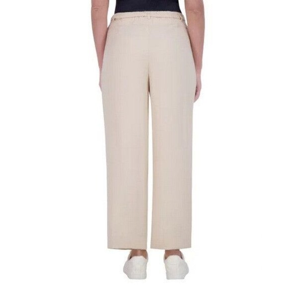 NWT DKNY Women's Wide Legged Pull On Drawstring Ankle Pants Tan Size 12 - Picture 2 of 3